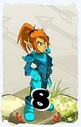 Um personagem do jogo Dofus, Cra-Ar, de nivel 8