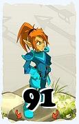 Um personagem do jogo Dofus, Cra-Ar, de nivel 91