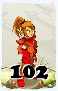 Un personaggio del gioco Dofus, Ocra-Aria, al livello 102