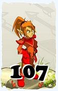 Un personaje del juego Dofus, Ocra-Aire, de nivel 107