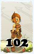 Um personagem do jogo Dofus, Cra-Ar, de nivel 102