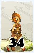 Um personagem do jogo Dofus, Cra-Ar, de nivel 34