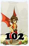 Un personaje del juego Dofus, Aniripsa-Aire, de nivel 102