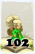 Un personaje del juego Dofus, Anutrof-Aire, de nivel 102