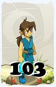 Um personagem do jogo Dofus, Feca-Ar, de nivel 103