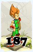 Um personagem do jogo Dofus, Iop-Ar, de nivel 187