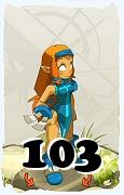 Un personnage du jeu Dofus, Iop-Air, au niveau 103