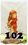 Um personagem do jogo Dofus, Iop-Ar, de nivel 102