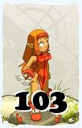 Um personagem do jogo Dofus, Iop-Ar, de nivel 103