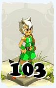 Un personaggio del gioco Dofus, Osamodas-Aria, al livello 103