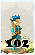 Um personagem do jogo Dofus, Osamodas-Ar, de nivel 102