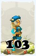 Un personnage du jeu Dofus, Osamodas-Air, au niveau 103