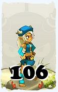 Un personaje del juego Dofus, Yopuka-Aire, de nivel 106