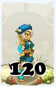 Un personaggio del gioco Dofus, Steamer-Aria, al livello 120