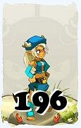 Um personagem do jogo Dofus, Osamodas-Ar, de nivel 196