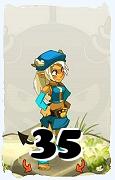 Un personnage du jeu Dofus, Osamodas-Air, au niveau 35