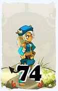 Un personnage du jeu Dofus, Xélor-Air, au niveau 74