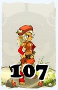 Un personaje del juego Dofus, Osamodas-Aire, de nivel 107