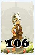 Un personaje del juego Dofus, Sadida-Aire, de nivel 106