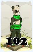 Un personnage du jeu Dofus, Pandawa-Air, au niveau 102