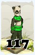 Un personaje del juego Dofus, Pandawa-Aire, de nivel 117