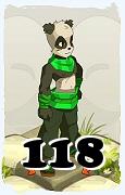 Un personaje del juego Dofus, Pandawa-Aire, de nivel 118