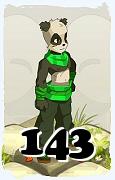 Un personaje del juego Dofus, Pandawa-Aire, de nivel 143