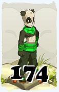 Un personaje del juego Dofus, Pandawa-Aire, de nivel 174