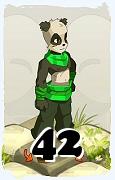 Un personaje del juego Dofus, Pandawa-Aire, de nivel 42