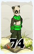 Un personnage du jeu Dofus, Pandawa-Air, au niveau 74