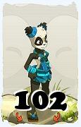 Un personnage du jeu Dofus, Pandawa-Air, au niveau 102