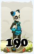 Un personaje del juego Dofus, Pandawa-Aire, de nivel 190