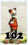 Un personaggio del gioco Dofus, Pandawa-Aria, al livello 102