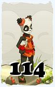 Un personaje del juego Dofus, Pandawa-Aire, de nivel 114