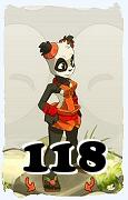 Un personaje del juego Dofus, Pandawa-Aire, de nivel 118