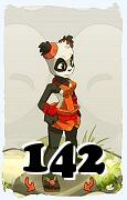 Un personaje del juego Dofus, Pandawa-Aire, de nivel 142