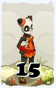 Un personaje del juego Dofus, Pandawa-Aire, de nivel 15