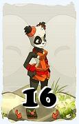 Un personaje del juego Dofus, Pandawa-Aire, de nivel 16