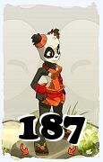 Un personaje del juego Dofus, Pandawa-Aire, de nivel 187