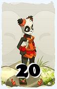 Un personaje del juego Dofus, Pandawa-Aire, de nivel 20