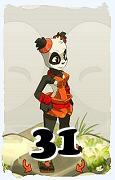 Un personaje del juego Dofus, Pandawa-Aire, de nivel 31