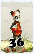 Un personaje del juego Dofus, Pandawa-Aire, de nivel 36