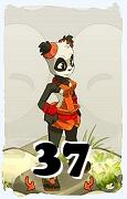 Un personaje del juego Dofus, Pandawa-Aire, de nivel 37