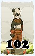 Un personnage du jeu Dofus, Pandawa-Air, au niveau 102