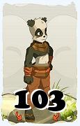 Un personaje del juego Dofus, Pandawa-Aire, de nivel 103