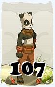 Un personaje del juego Dofus, Pandawa-Aire, de nivel 107