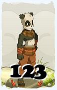 Un personaggio del gioco Dofus, Pandawa-Aria, al livello 123