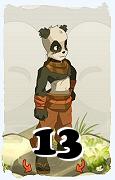 Un personaje del juego Dofus, Pandawa-Aire, de nivel 13