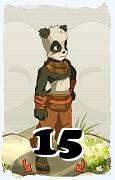 Un personaje del juego Dofus, Pandawa-Aire, de nivel 15