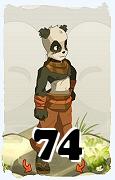 Un personaje del juego Dofus, Pandawa-Aire, de nivel 74